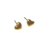 1 par de pendientes de acero de titanio chapados en forma de corazón de estilo Simple