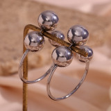 1 par de aretes chapados en acero inoxidable de color sólido de estilo clásico