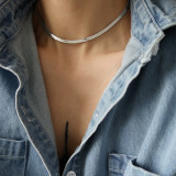 Moda Letra Chapado en acero inoxidable Collares en capas 1 pieza