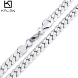 Collar de acero Titanium de la moda del nuevo estilo al por mayor con la cadena que prensa la cadena plana