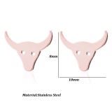 Pendientes huecos chapados en acero inoxidable con araña en forma de corazón de estilo Simple, 1 par