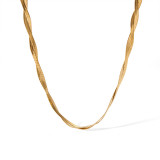 Collar plateado oro lujoso de 18K del revestimiento de acero inoxidable del color sólido de Streetwear