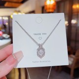 Collar con colgante de diamantes de imitación con incrustaciones de acero titanio y corona en forma de corazón y estrella a la moda