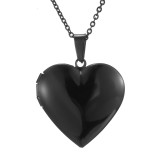 Estilo simple Forma de corazón Chapado en acero inoxidable Collar con colgante 1 pieza