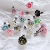 Pendientes de acero de titanio con flor pastoral dulce de 1 pieza