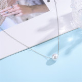 Collar de pulido de perlas de agua dulce de acero inoxidable de color sólido de estilo clásico de estilo simple