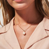 Joyería al por mayor del collar de cadena del acero inoxidable de la sola perla de la moda 18K