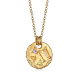 Collar con colgante chapado en oro de 18 quilates con incrustaciones de cobre y circonita geométrica retro