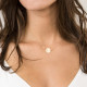 Collar De Chapado En Acero Inoxidable Redondo De Moda, 1 Pieza