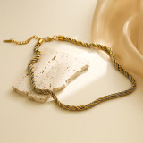 Collar chapado en oro de 18 quilates de acero de titanio geométrico de viaje de estilo simple de hip-hop a granel