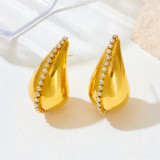 1 par de ear cuffs chapados en oro de acero inoxidable chapado en color sólido de estilo simple