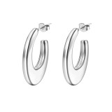 Pendientes colgantes chapados en acero inoxidable en forma de U, 1 par