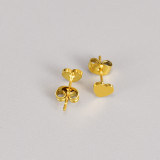 1 par de pendientes de acero de titanio chapados en forma de corazón de viaje de estilo Simple