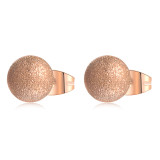 1 par de aretes redondos de acero de titanio de estilo simple