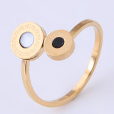 Anillo de acero inoxidable con números romanos simples de hip-hop de moda coreana