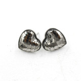 1 par de pendientes de acero inoxidable de Metal con escamas de pescado en forma de corazón dulce