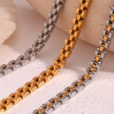 Collar chapado en oro de 18 quilates con revestimiento de acero inoxidable redondo de estilo clásico de estilo simple