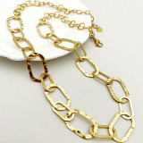 Collar chapado en oro con revestimiento de acero inoxidable de color sólido de Streetwear