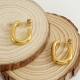 Pendientes retro chapados en acero inoxidable en forma de U 1 par