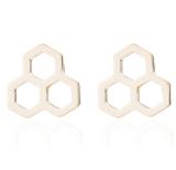 Pendientes huecos chapados en acero inoxidable con araña en forma de corazón de estilo Simple, 1 par