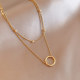 Collar chapado en oro de 18 quilates con revestimiento de acero de titanio de color sólido estilo IG