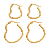 Pendientes de acero de titanio con forma de corazón de moda Pendientes de acero inoxidable