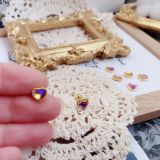 Pendientes de botón de acero de titanio con forma de corazón dulce, 1 pieza