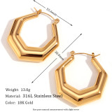 1 par de pendientes chapados en oro de 18 quilates de acero inoxidable chapado geométrico estilo simple básico estilo clásico