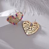 Pendientes De Chapado En Acero Inoxidable Con Forma De Corazón De Moda