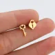 Pendientes de acero titanio con cerradura de llave a la moda que no platean pendientes de acero inoxidable con incrustaciones