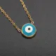 Collar chapado en oro con revestimiento de acero inoxidable y ojo cruzado de estilo simple