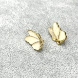 1 par de aretes de acero inoxidable con forma de mariposa de estilo simple
