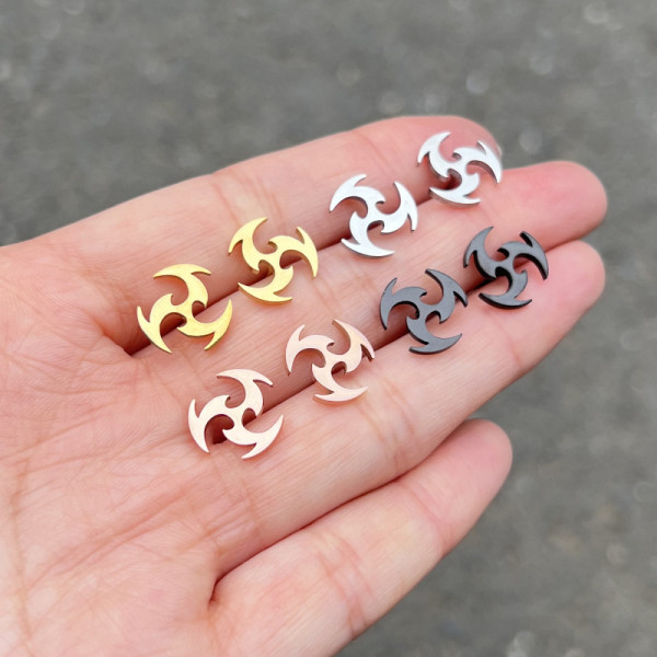 Pendientes con revestimiento de acero inoxidable, geométricos, a la moda, 1 par