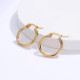 Pendiente De Acero Inoxidable En Oro De 18 Quilates Con Chapado Geométrico Simple Retro De Moda