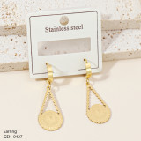 1 par de pendientes colgantes chapados en plata chapados en oro y acero inoxidable tallados en números romanos de sol redondo de estilo clásico de estilo vintage