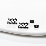 Pendientes huecos chapados en acero inoxidable con números de estilo simple, 1 par