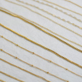 Collar Simple De Cadena De Acero De Titanio Chapado En Oro De 18 Quilates
