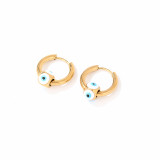 1 par de pendientes de acero inoxidable chapados en esmalte con ojo de diablo Retro Hip-Hop