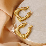 1 par de pendientes de acero de titanio geométricos estilo romano estilo Retro para mujer