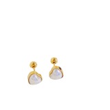 Pendientes de perlas con incrustaciones de acero de titanio con forma de corazón de estilo simple, 1 par