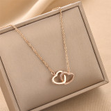 Collar pendiente de cobre de acero titanio con forma de corazón al por mayor de moda