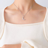 Frosty Jewelry Collar Simple Niche Beat Moon Cadena de clavícula de Acero Titanio