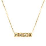 Collar chapado en oro de circón con incrustaciones de acero inoxidable geométrico de estilo simple informal