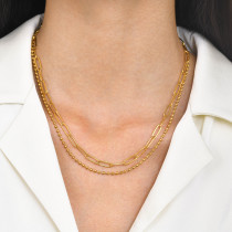 Collar plateado oro geométrico del acero inoxidable del estilo simple del estilo francés en bulto