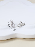 1 par de pendientes de acero inoxidable con forma de corazón y mano de estilo sencillo