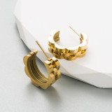 Pendientes de cadena chapados en acero de titanio con forma de corazón, estilo simple, 1 par