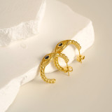 1 par de pendientes chapados en oro de circón de acero inoxidable con incrustaciones de Color sólido de estilo moderno de vacaciones