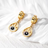 1 par de pendientes colgantes de acero inoxidable con ojo de estilo vintage