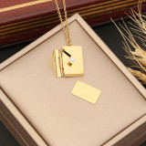 Collar colgante chapado en oro de acero inoxidable de color sólido de estilo simple al por mayor