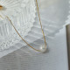 Collar chapado en oro de acero titanio con perlas estilo hada 1 pieza